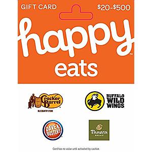 $50 Happy Eats Gift Card (Panera Bread, Buffalo Wild Wings & More) $40 + Free Shipping