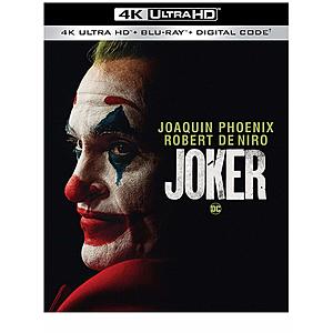 Joker Pre-Order (4K Ultra HD + Blu-ray + Digital) $20, (Blu-ray + DVD + Digital) $16.74 @ Amazon