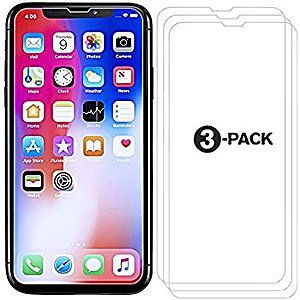 UPTO 30% OFF - iPhone X Screen Protector, Tempered Glass Screen Protectors for iPhone X / iPhone 10 Ultra Clear Anti-Scratch, Pack of 3 $5.59