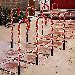 PEIDUO Candy Cane Lights Set of 8 Path Light Replacement Stakes $19.99
