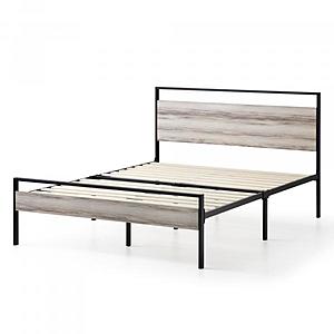 Brookside Nora Gray King/Queen Metal and Wood Platform Bed Frame - $214/$183 w/ free shipping