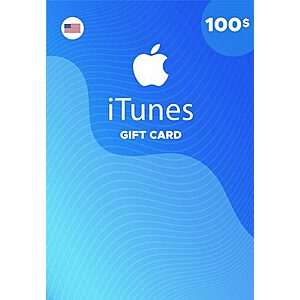 $100 Apple iTunes Gift Card (Digital Delivery) $82.70