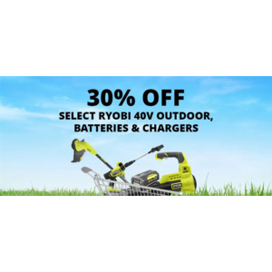 Direct Tools Outlet 30% off select Ryobi 40 volt tools, batteries and chargers $15 flat rate shipping