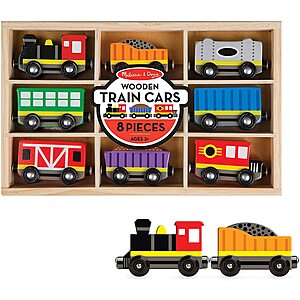 8-Piece Melissa & Doug Wooden Train Cars $13.59 + Free Shipping w/ Prime or on $25+