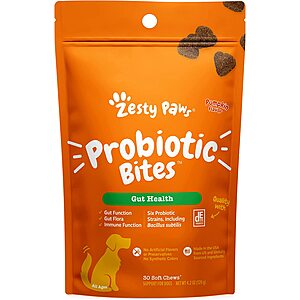 30-Count Zesty Paws Probiotic Dog Soft Chews (Pumpkin) $5