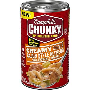 18.8-Oz Campbell's Chunky Soup (Creamy Chicken Cajun Alfredo w/ Andouille) $1.60