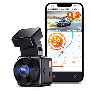 Limited-time deal: Vantrue E1 Lite 1080P WiFi Mini Dash Cam with GPS and Speed, Free APP, Voice Control Detachable Dash Camera, 24 Hours Parking Mode, Night Vision, Motio - $72