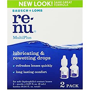 Bausch + Lomb ReNu MultiPlus Lubricating & Rewetting Drops, 0.27 Ounce Bottle Twinpack $0.43 w/ 15% S&S @ Amazon and $6.00 coupon
