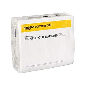 AmazonCommercial 1-Ply White Essentials Eighth Fold Napkins - 124 Napkins per Pack (24 Packs) $13.75