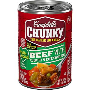 Campbell's Chunky Soups: 8-Ct 16.3-oz Healthy Request Soup (Beef w/ Country Vegetable) $11.75 & More w/ Subscribe & Save