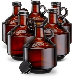 6ct of 32oz KooK Amber Glass Bottles/Growlers w/ Black Plastisol Lined Lids $18.78 + Free Shipping w/ Prime or on Orders $25+