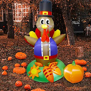 6' Twinkle Star Inflatable Lighted Turkey Thanksgiving Yard Decoration $20 + Free Shipping w/ Prime or on Orders $25+