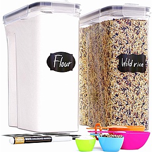 2-Pk 6.3L Chef's Path Extra Large Tall Storage Containers w/ Snap Lids, Measuring Spoon Set, Chalkboard Labels & Marker $17.24 + Free Shipping w/ Prime or on Orders $25+