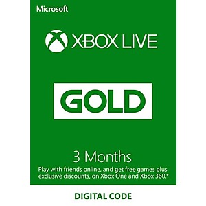 3-Month Xbox Live Gold Subscription (Digital Delivery) $7.75