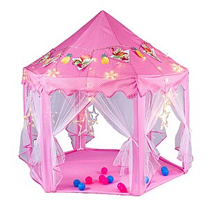 55"x53" Children's Princess Castle Playhouse Tent w/ LED Lights & Decorations $24 + Free Shipping w/ Prime or orders $25+