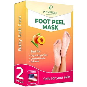 2-Pairs Plantifique Exfoliating Foot Peel Mask (Peach) $9.97 w/ Subscribe & Save + Free Shipping w/ Prime or Orders $25+