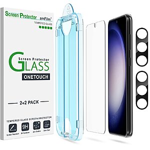 2-Pk amFilm OneTouch Glass Screen Protectors (Samsung Galaxy S23/ S23 Plus) $5.90 & More