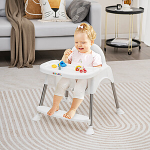 Costway 4-in-1 Convertible Baby High Chair w/ Removable Double Tray $43 + Free Shipping