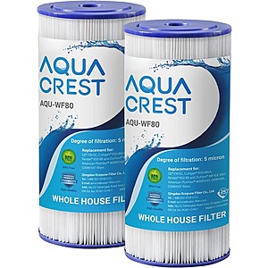 Prime Members: 2-PK AQUACREST FXHSC Whole House Water Filters $20.24 or $18.22 w/ S&S & More + Free Shipping
