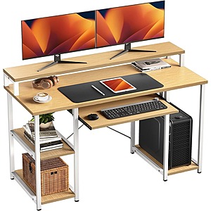 47" NOBLEWELL Computer Desk with Storage Shelves & Keyboard Tray (Various Colors) from $69 + Free Shipping