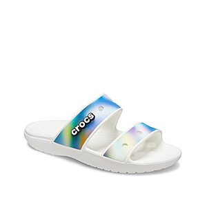 Crocs: Women's Classic Solarized Slide Sandal (White/Multicolor) $14, Women's Classic Slide Sandal (Citrus Green) $14 + Free Shipping