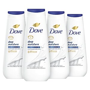 4-Count 20-Oz Dove Deep Moisture Body Wash $13.49 ($3.38 Each) + Free Shipping w/ Prime or on $35+