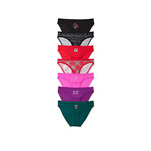 Rewards Members: Victoria's Secret: 7-Pk Stretch Cotton Bikini Panties (Merry Mix) $21.60 & More