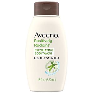18-Oz Aveeno Positively Radiant Exfoliating Body Wash (Lightly Scented) $3 + Free Store Pickup Walgreens 10+