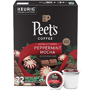 22-Count Peet's Coffee Peppermint Mocha Keurig K-Cup Pods $11.59 + Free S/H