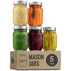 Mason Jars 16 oz (10-Pack) with Lid & Seal Bands $10.60 + Free Shipping w/ Prime or on $25+