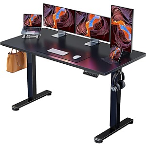 Prime Exclusive: 55" x 28" ErGear Height Adjustable Electric Standing Computer Desk (Black) $139 + Free Shipping