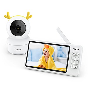 Vacos 720p Baby Monitor w/ 5’’ LCD Monitor: Night Vision, 2-Way Audio, Temp/Motion/Sound Detection, Remote Pan/Tilt $30 + Free Shipping