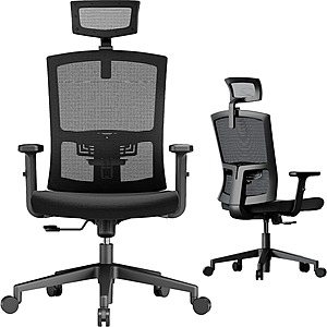 NOBLEWELL Ergonomic Office Chair w/ 2'' Adjustable Lumbar Support $75.29 + Free Shipping