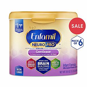6-Pack 20oz Enfamil NeuroPro Gentlease Infant Formula Powder $97.55 w/ S&S + Free S/H