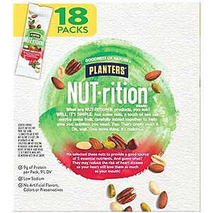 18-Count 1.5-Oz Planters NUT-rition Heart Healthy Nut Snack Mix $15 w/ S&S + Free Shipping w/ Prime or on $35+