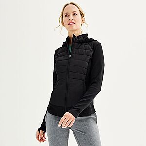 Tek Gear Women's Hooded Mixed-Media Jacket (Various) $24 + Free Store Pickup at Kohl's or Free Shipping on $49+