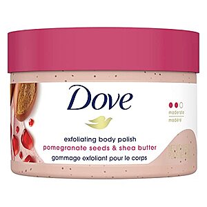10.5-Oz Dove Exfoliating Body Scrub: Pomegranate & Shea Butter $4.49, Macadamia & Rice Milk $4.88 w/ S&S + Free Shipping w/ Prime or Orders $25+