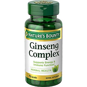 75-Count Nature's Bounty Ginseng Complex Herbal Supplement Capsules 2 for $4.80 ($2.40 each) w/ S&S + Free Shipping w/ Prime or on $35+