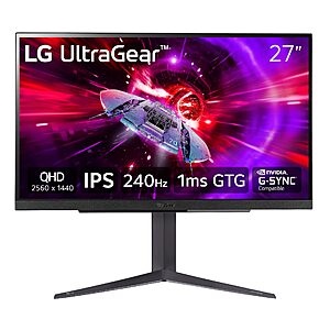 27" LG Ultragear QHD (2560x1440) 240Hz 1ms G-Sync & AMD FreeSync Premium IPS Gaming Monitor $347 + Free Shipping