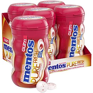 4-Pack 50-Piece Mentos Pure Fresh Sugar-Free Chewing Gum (Cinnamon) w/ Xylitol 2 for $12.41 ($6.20 each) w/ S&S (YMMV) + Free Shipping w/ Prime or on $35+