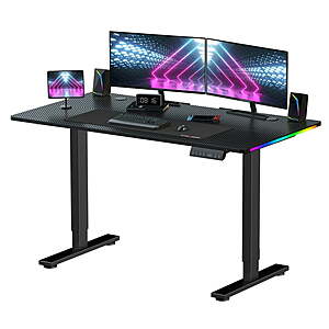 43" GTRacing Electric Adjustable Sit/Stand RGB Gaming Desk w/ Mouse Pad $69 + Free Shipping