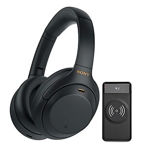 Sony WH-1000XM4 Wireless Bluetooth Noise Canceling Over-Ear Headphones (Black) Bundle with 10000mAh Ultra-Portable LED Display Wireless Quick Charge Battery Bank (2 Items) $229.99
