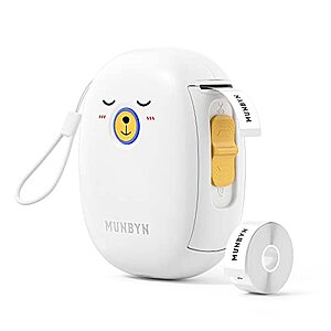 MUNBYN Bluetooth Label Maker, Portable Label Maker Machine with Tape Thermal Label Printer with 1 Roll Label Tape $28.99 - $14.49