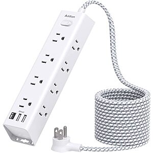 Prime Members: Addtam 15-Outlet Power Strip w/ 10' Extension Cord $16.40