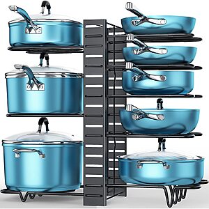 ORDORA Pots and Pans Organizer for Cabinet, 8 Tier Pot Rack, Adjustable Pan Organizer Rack for Cabinet, Pot Organizer for Kitchen Organization & Storage $24.99 - $16.99