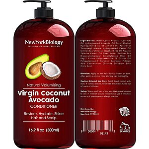 New York Biology Apple Cider Vinegar Shampoo and Coconut Avocado Oil Conditioner Set $18.69