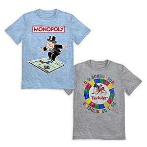 2-Pack Boy's Graphic T-Shirts: Minecraft or Monopoly & Twister $7