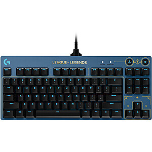 Logitech G Pro LIGHTSYNC RGB Tenkeyless Mechanical Gaming Keyboard With GX Brown Switches League Of Legends Edition $39.75