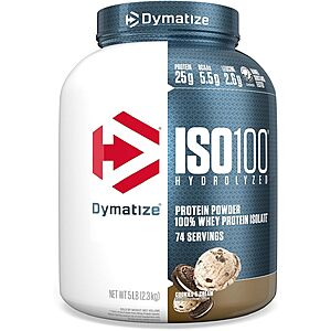 5-Lb Dymatize ISO100 Hydrolyzed Whey Isolate Protein Powder (Various Flavors) $55.95 w/ S&S + Free S&H
