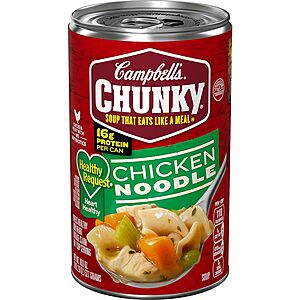 18.8-Oz Campbell's Chunky Soup: Healthy Request Sirloin Burger or Chicken Noodle $1.35 & More w/ S&S